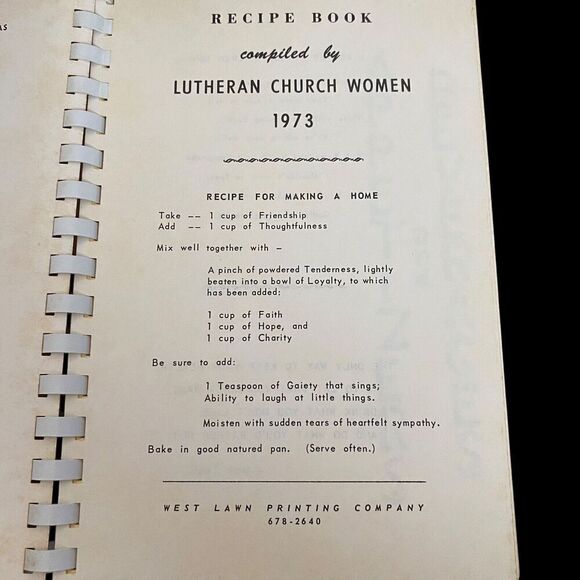 Vtg Cookbook Trinity Lutheran Church Gouglersville PA 1973 Spiral - Picture 2 of 4